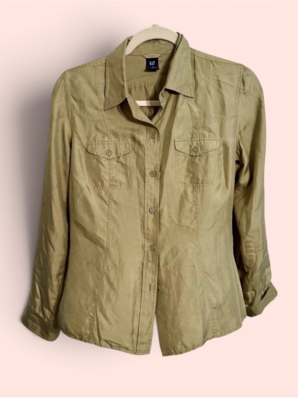 GAP Olive Green Utility Button-Front Jacket